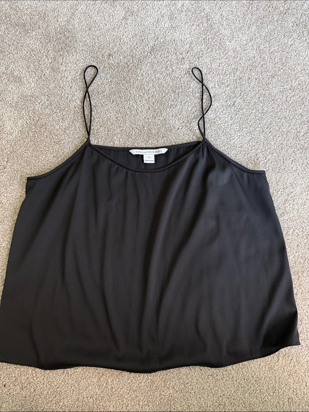 Diane Von Furstenberg Black Spaghetti Strap Camisole